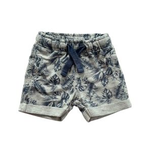 Short bébé gris à imprimé palmiers bleu marine, avec cordon, Grain de Blé 6 mois, d'occasion