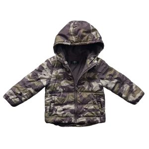 Doudoune camouflage doublée polaire Tex, avec capuche, taille 2-3 mois, d'occasion