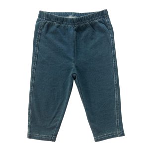 Jegging bébé bleu foncé 6 mois, taille élastique et surpiqûres contrastées, d'occasion
