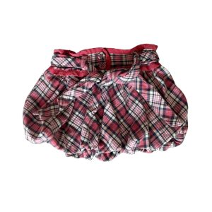 Jupe bébé Tape à l’Œil à carreaux rose et rouge, taille 9 mois, d'occasion,