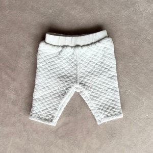 Pantalon bébé épais blanc à motif matelassé, taille élastique, d'occasion