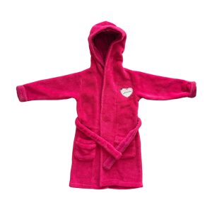 Peignoir polaire rose fuchsia Absorba pour enfant, avec capuche et ceinture, taille 2 ans d'occasion