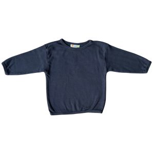 Pull bébé bleu marine manches longues DPAM – 6 mois, d'occasion