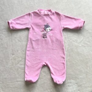 Pyjama bébé Influx en velours rose avec motif âne, taille 6 mois, d'occasion