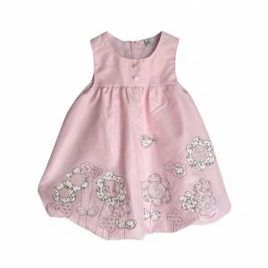 Robe bébé rose sans manches avec motifs de fleurs brodées sur le bas, taille 3 mois, d'occasion