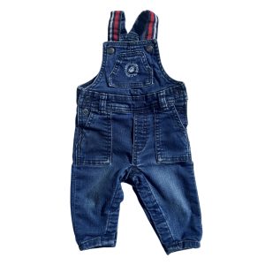 Salopette bébé garçon en jean bleu Orchestra, modèle à bretelles réglables, poches avant et arrière, taille 3 mois, d'occasion