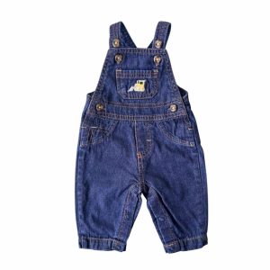 Salopette en jean bébé Carter’s taille naissance, avec poche frontale et petit motif brodé, d'occasion