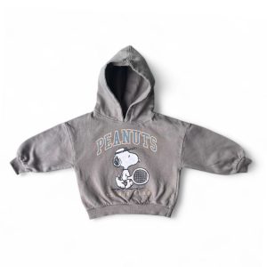 Sweat à capuche gris pour bébé 9 mois, motif Snoopy jouant au tennis, collection Peanuts, d'occasion