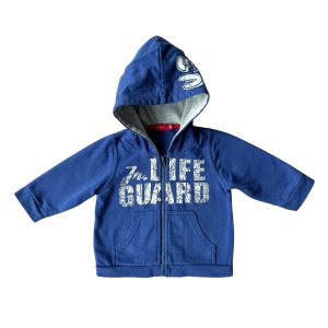 Veste à capuche bleue pour bébé de 6 mois, marque Tissaia, avec fermeture zippée et inscription “Life Guard” sur le devant, d'occasion