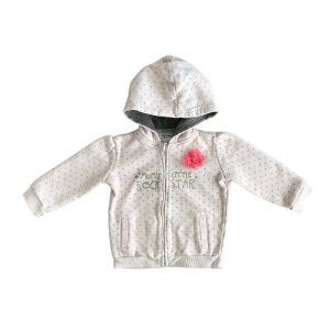 Veste bébé La Redoute rose à capuche avec motif étoiles et fermeture zippée, taille 24 mois, d'occasion
