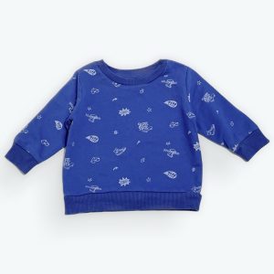Sweat bleu avec imprimé skate et éléments graphiques. Pat et Ripaton, 6 mois d'occasion
