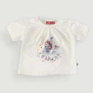 T-shirt fille blanc sirène, t-shirt enfant manches courtes Tissaia, 24 mois, d'occasion.