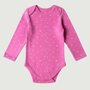 Body bébé rose à manches longues avec motifs délicats et boutons-pression à l’entrejambe. C&A, 18 mois d'occasion
