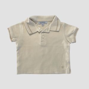Polo bébé crème manches courtes avec col et bouton, style classique. Tex Basic, 6 mois d'occasion