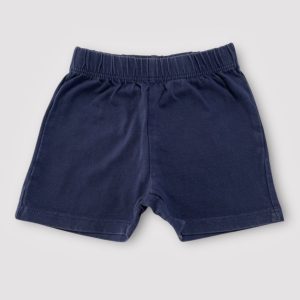 Short bébé bleu marine uni avec taille élastiquée, coupe simple et confortable. Tex, 3 mois d'occasion
