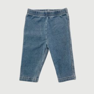 Pantalon bébé effet jean clair, coupe legging, taille élastiquée et matière souple. 3 mois, d'occasion