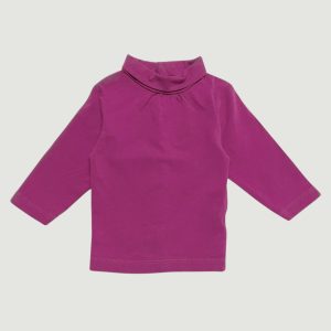 T-shirt fuchsia KITCHOUN 3 mois, manches longues, col roulé froncé avec ouverture pressions au dos, d'occasion