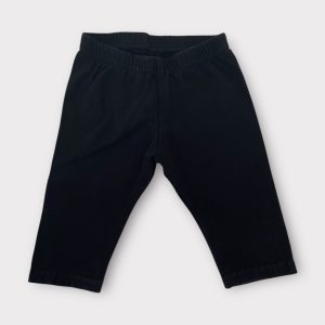 Pantalon legging 3/4 noir pour bébé fille, à coupe ajustée. Seconde main.