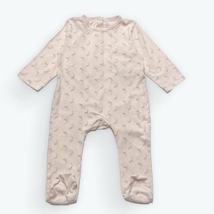 Dors-bien bébé rose pâle motifs répétés étoile filante, manches longues. Seconde main.