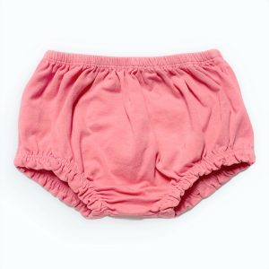 Short bébé maille rose uni élastiqué aux cuisses. Seconde main.