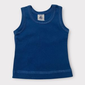 Débardeur bleu roi avec surpiqures. Seconde main.