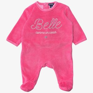 Dors-bien bébé rose en velours inscription Belle comme un cœur Kiabi, 1 mois d'occasion