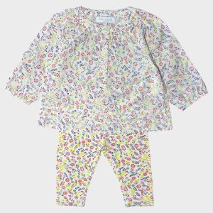 Ensemble bébé fleuri tunique et legging Cadet Rousselle 6 mois, d'occasion