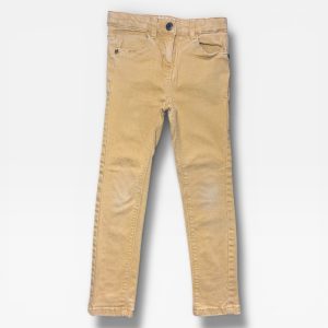 Jean slim jaune camel pour enfant avec poches avant et détail étoile aux poches, Vertbaudet, 5 ans, d'occasion