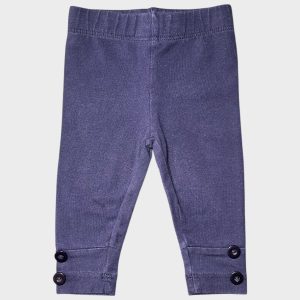 Legging bébé bleu marine Kiabi 3 mois avec taille élastique et boutons décoratifs aux chevilles, d'occasion