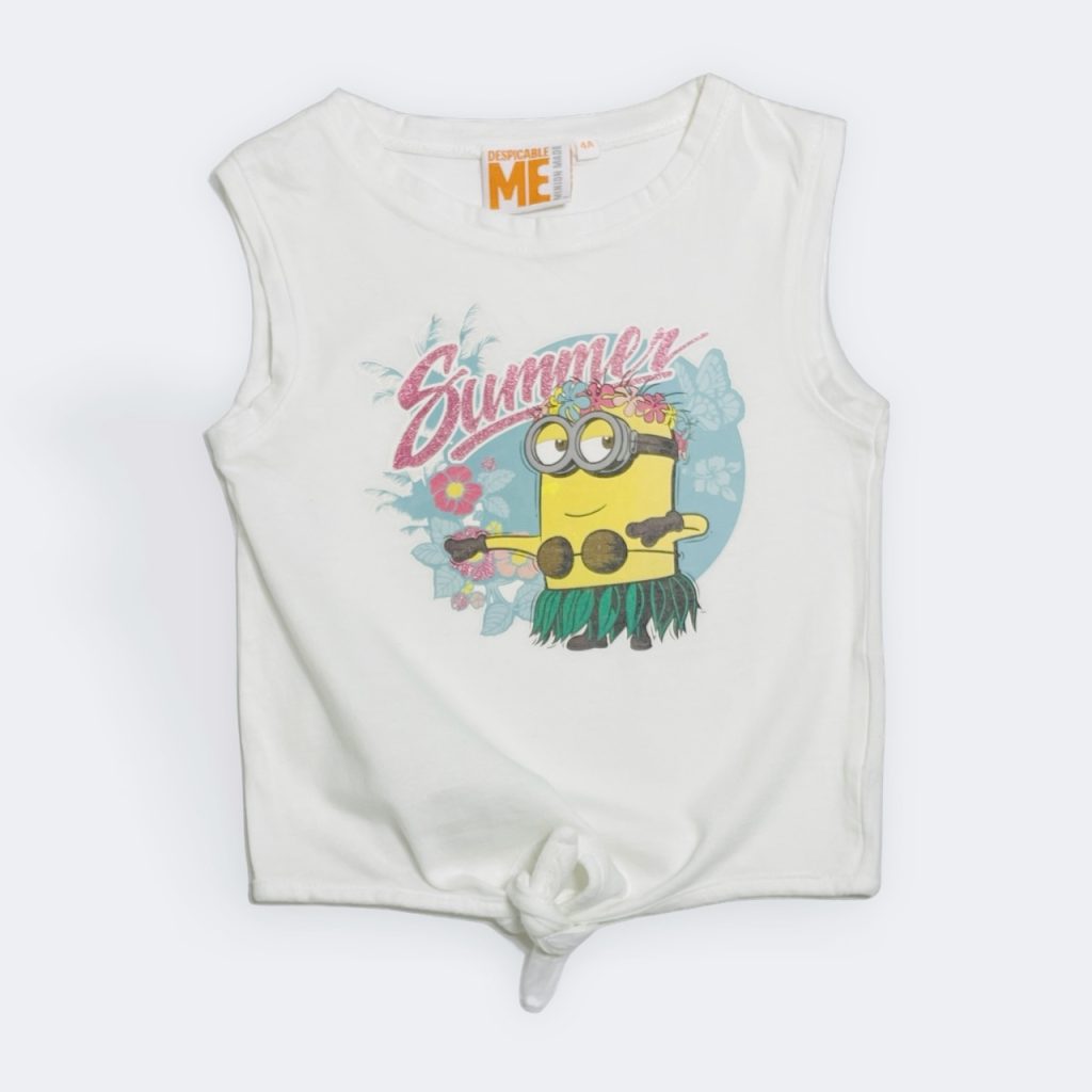T-shirt blanc sans manches enfant avec Minion et inscription Summer. Despicable me, 4 ans, d'occasion