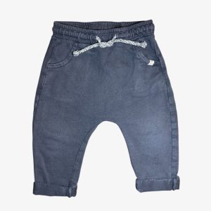 Pantalon jogging bébé bleu marine avec cordon décoratif et taille élastique, tape à l'oeil, 18 mois, d'occasion