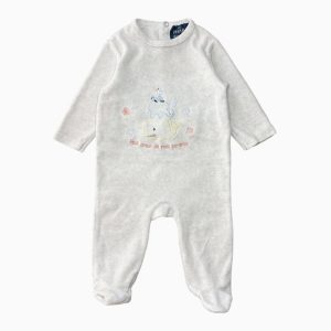 Dors-bien bébé crème chiné avec motifs animaux Le Phare de la Baleine, taille 3 mois, d'occasion