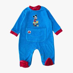 Dors-bien bébé bleu et rouge Mickey Mouse Disney avec poche avant, 12 mois d'occasion