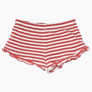 Short fille rayé blanc et rouge avec volants Vertbaudet, 2 ans d'occasion