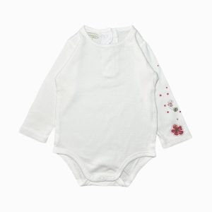 Body bébé blanc manches longues avec motifs sur manche La Compagnie des Petits, 6 mois d'occasion