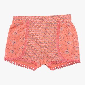 Short bébé fille orange avec fleurs, motifs géométriques et pompons, taille 24 mois, d'occasion