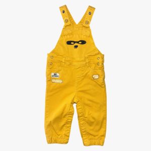Salopette bébé jaune avec motifs et écussons Orchestra 9 mois, d'occasion