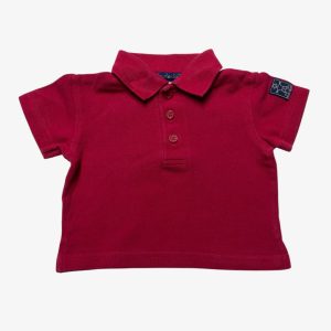 Polo bébé manches courtes rouge en maille piquée. Seconde main.