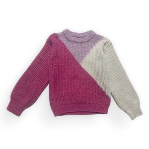 Pull enfant tri colore manches longues. Seconde main.