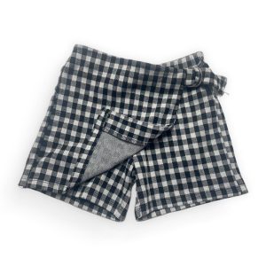 Short jupe enfant vichy noir et blanc boucle à la taille. Seconde main.