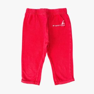 Legging bébé rouge avec inscription “Terre de Marins”, taille élastiquée – 2 ans, d'occasion