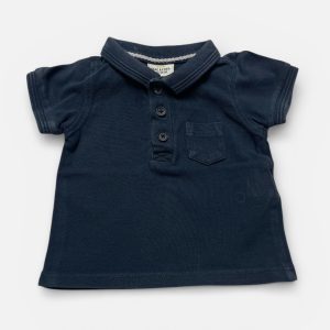 Polo bébé manches courtes bleu marine. Maille piquée. Seconde main.