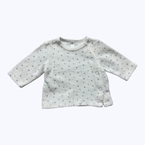 Sweat bébé velours manches longues blanc. Seconde main