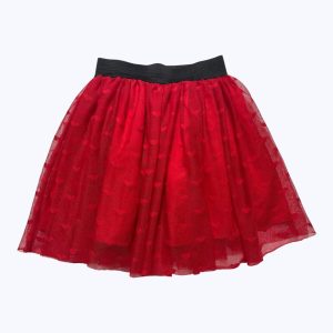 Jupe enfant rouge en tulle doublée. Seconde main.
