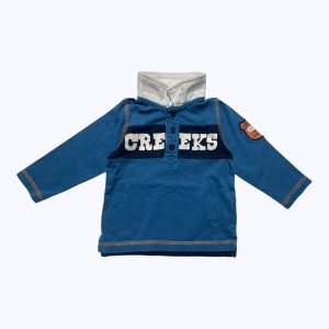 Polo bébé bleu avec un col blanc. Seconde main.