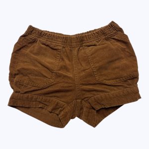 Short enfant rouille velours fines côtes, poches plaquées. Seconde main.