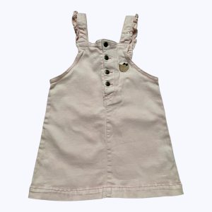 Robe enfant bretelles volantées saumon clair. Seconde main.