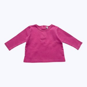 T-shirt bébé rose foncé manches longues. Seconde main.
