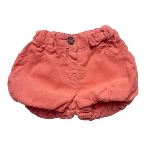 Short bébé abricot velours côtelé doublé. Seconde main.