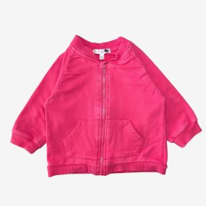 Veste bébé rose zippée avec poches et bords-côtes – Kitchoun – 12 mois, d'occasion